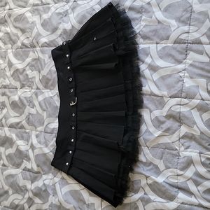 Royal Bones Pleated Mini Skirt Size L